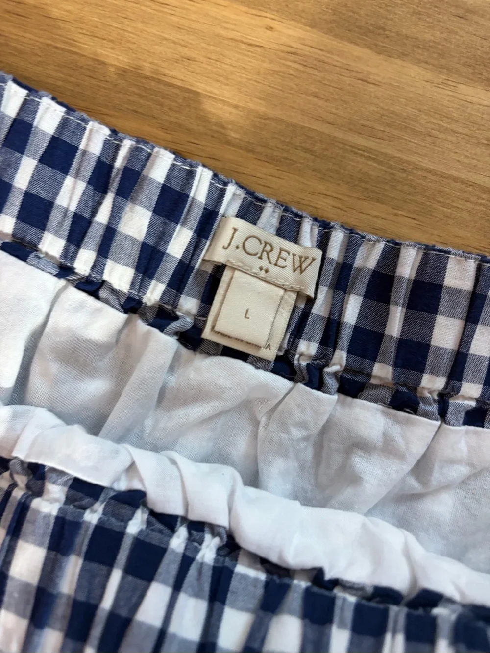JCrew Classic Navy Gingham A-Line Skirt - Women